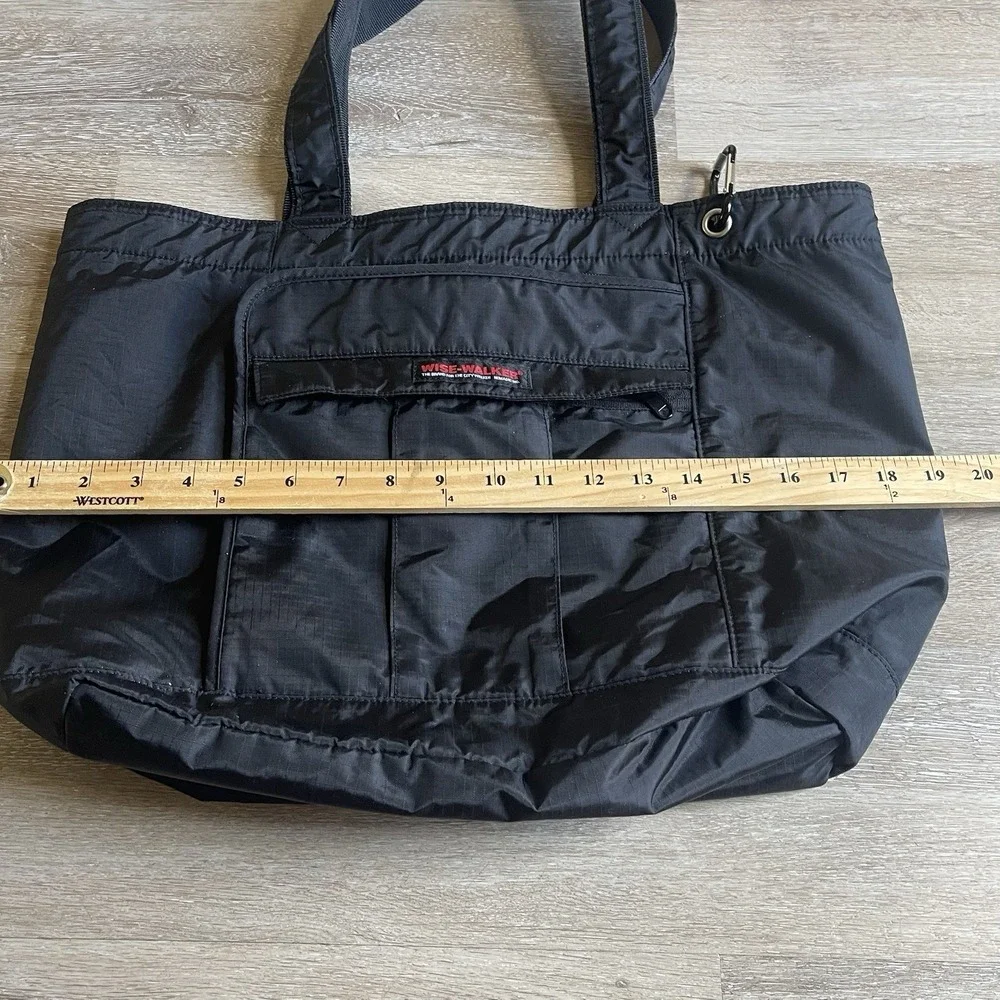 Wise Walker Nomadic City Walker Nylon Tote Messenger Bag Black 19